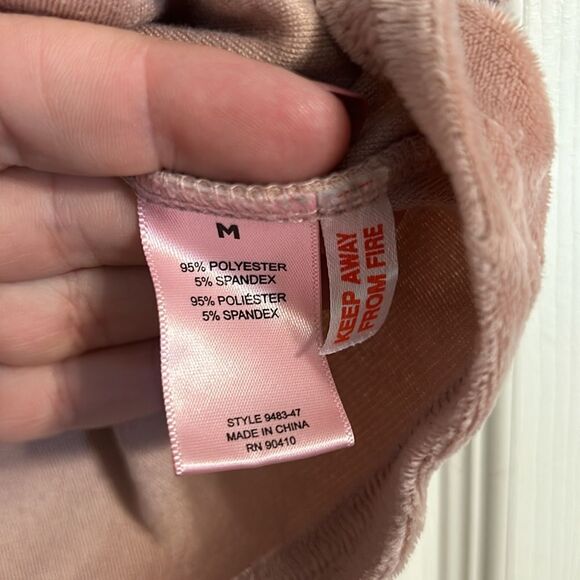 JUICY COUTURE Size Medium Rose Pink Silver Bling Spellout Loungewear Intimates - Picture 5 of 7